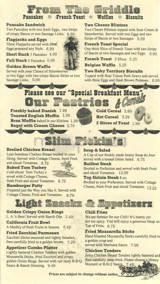 Yukon Mining Co. - West Hollywood, CA menu_pic