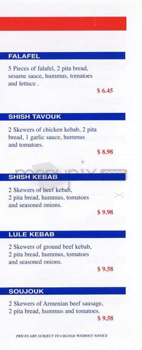 Zankou Chicken - Los Angeles, CA menu_pic