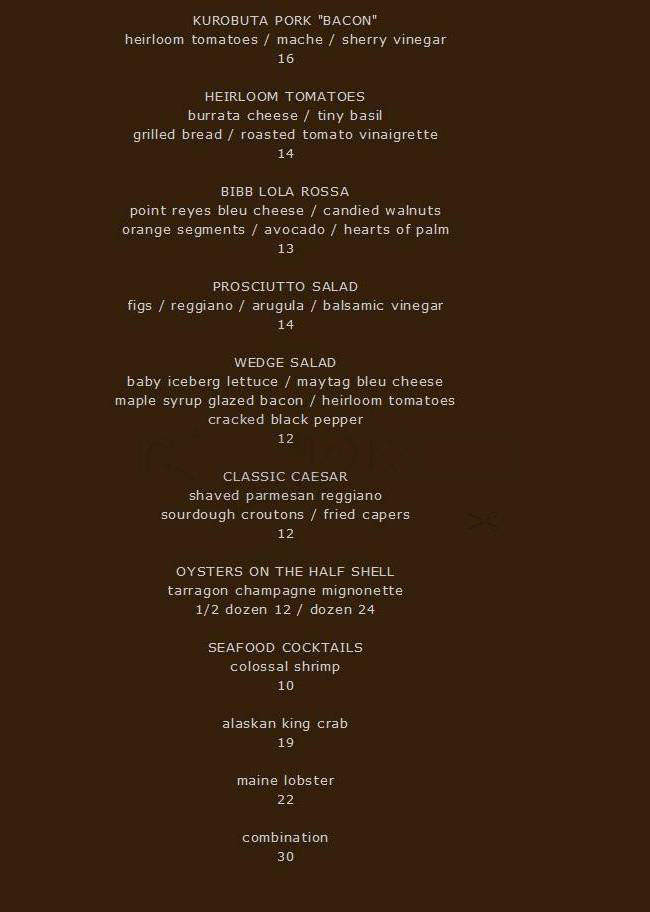 Dakota - Hollywood, CA menu_pic