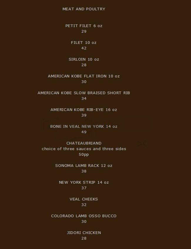 Dakota - Hollywood, CA menu_pic