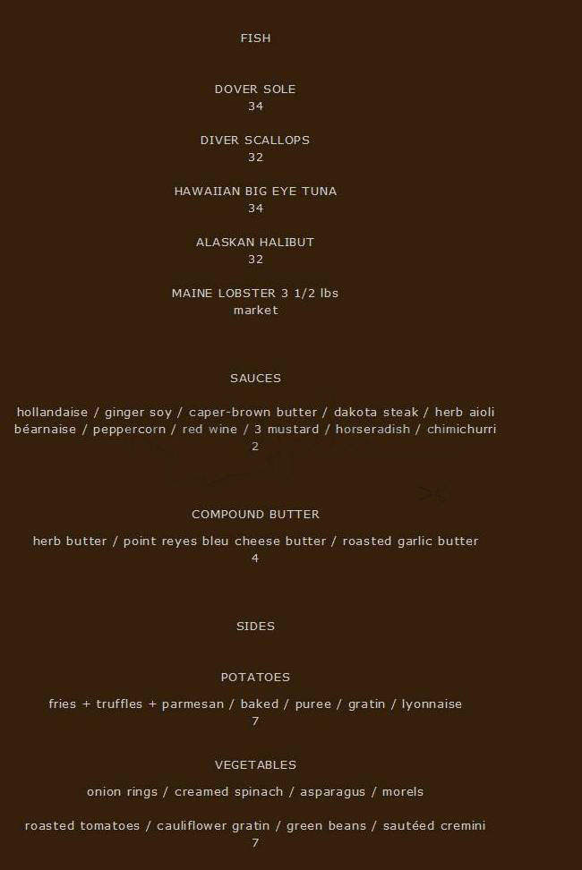 Dakota - Hollywood, CA menu_pic