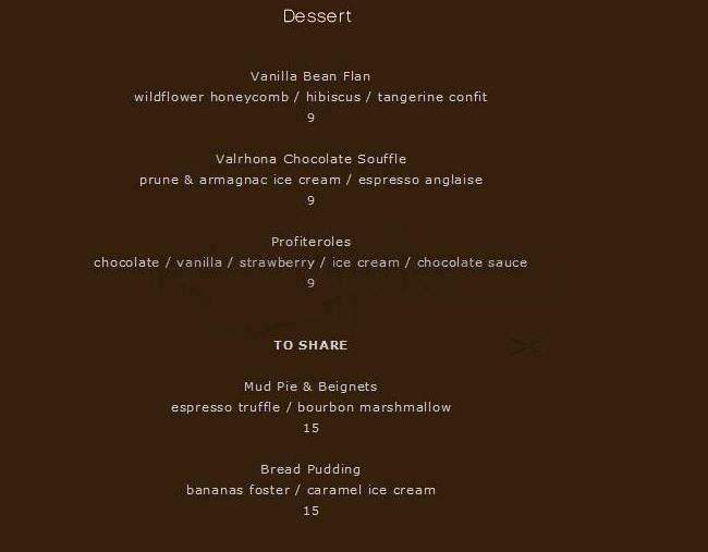 Dakota - Hollywood, CA menu_pic