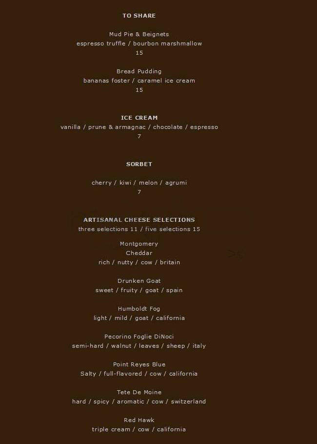 Dakota - Hollywood, CA menu_pic
