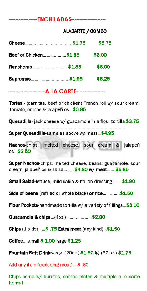 Gallegos Mexican Deli - Los Angeles, CA menu_pic