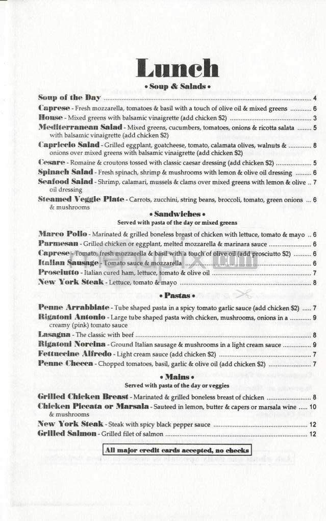 il Capriccio - Los Angeles, CA menu_pic