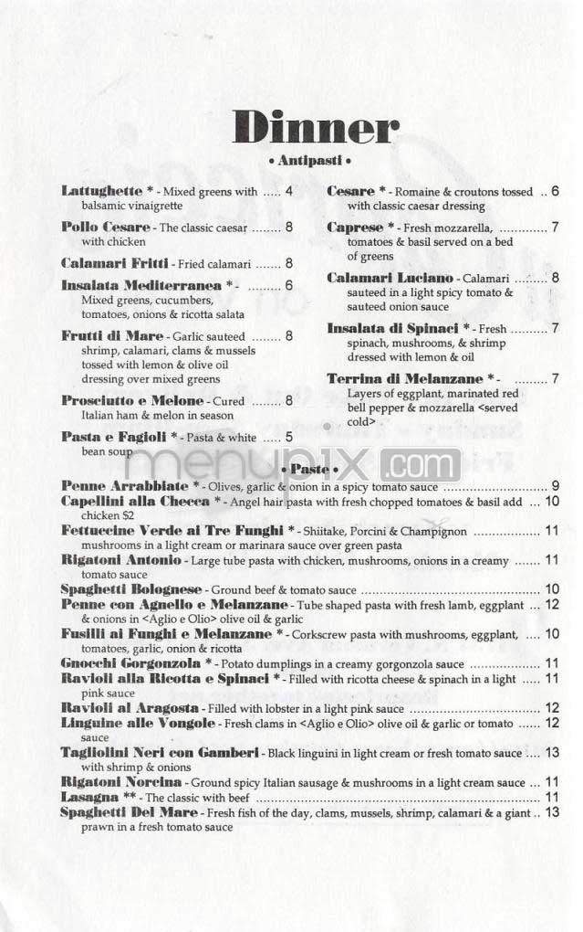 il Capriccio - Los Angeles, CA menu_pic