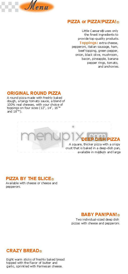 Little Caesars Pizza - Los Angeles, CA menu_pic
