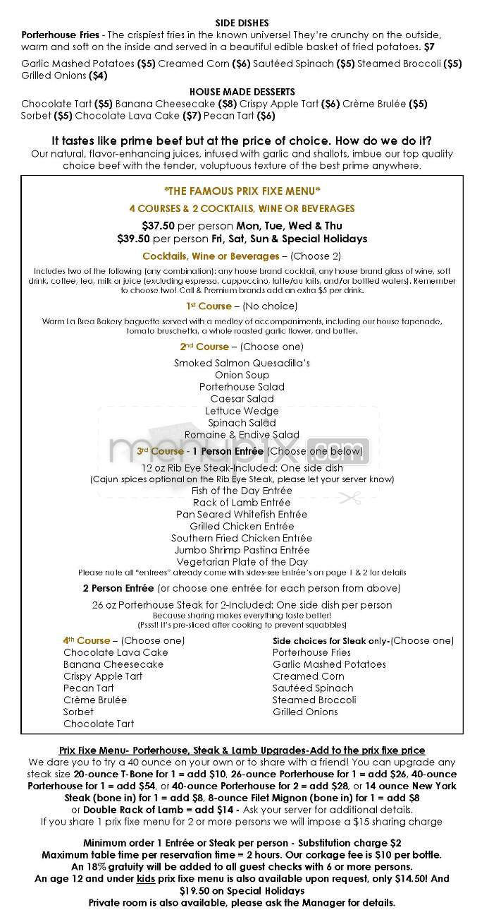 PorterHouse Bistro - Beverly Hills, CA menu_pic