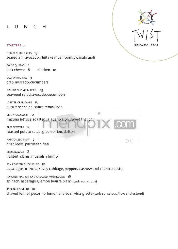 Twist - Hollywood, CA menu_pic