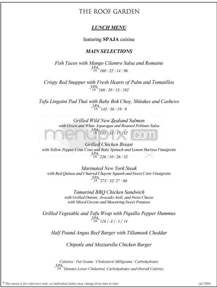Roof Garden (Peninsula Hotel) - Beverly Hills, CA menu_pic