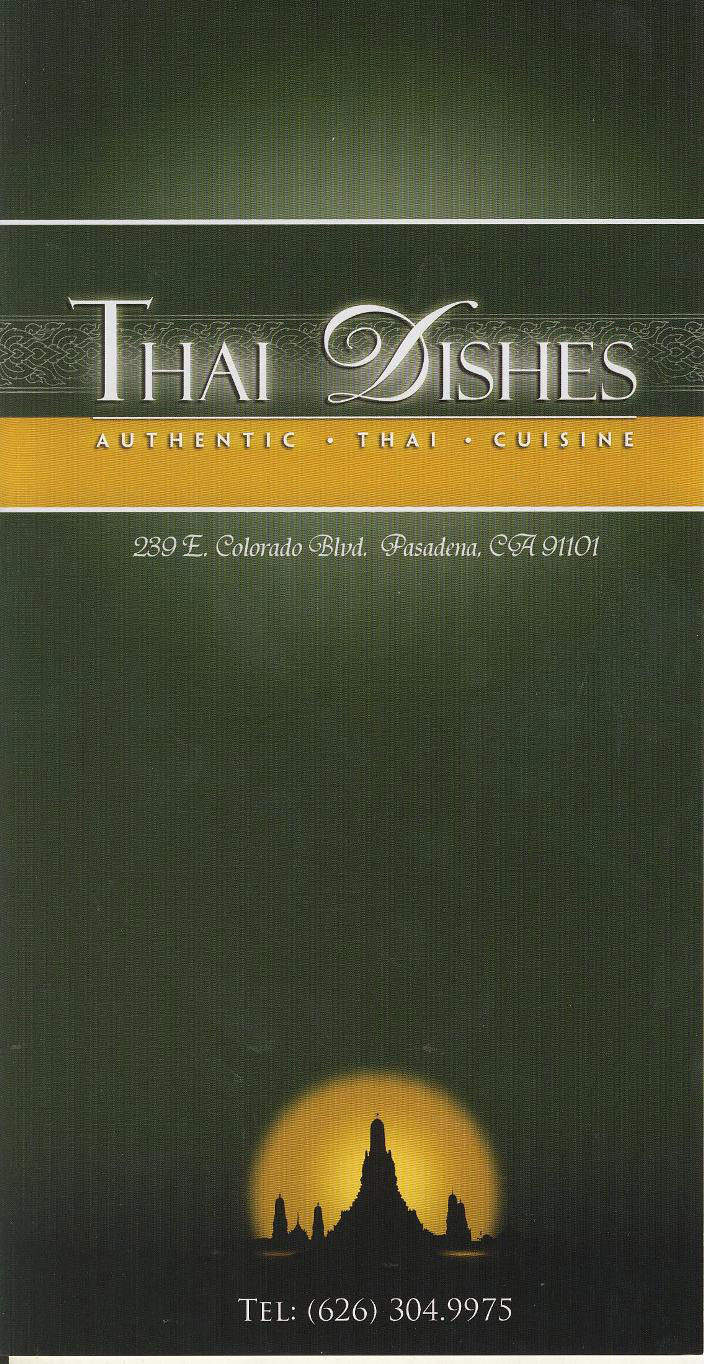 Thai Dishes Restaurant - Pasadena, CA menu_pic