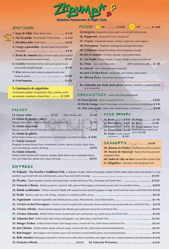 Zabumba - Los Angeles, CA menu_pic