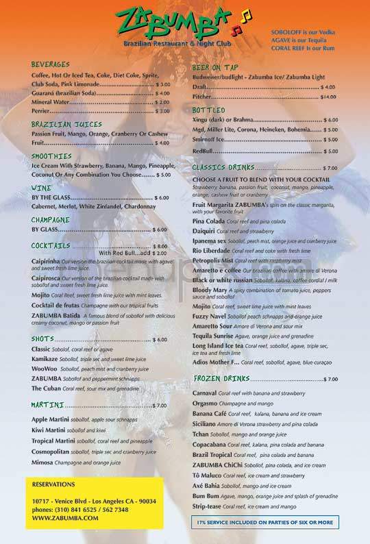Zabumba - Los Angeles, CA menu_pic