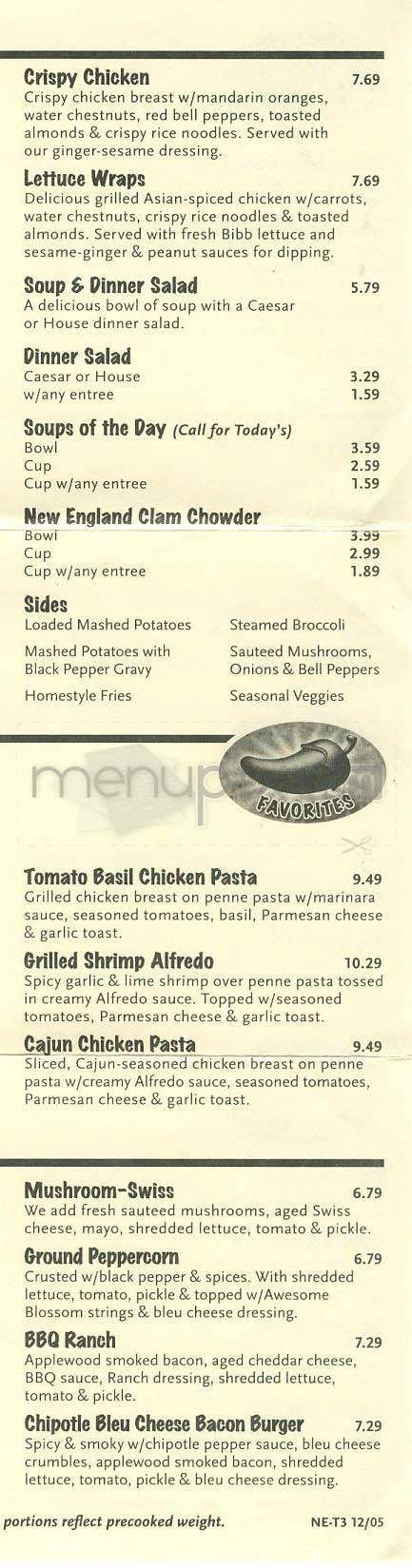 Chili's Grill & Bar - Lowell, MA menu_pic