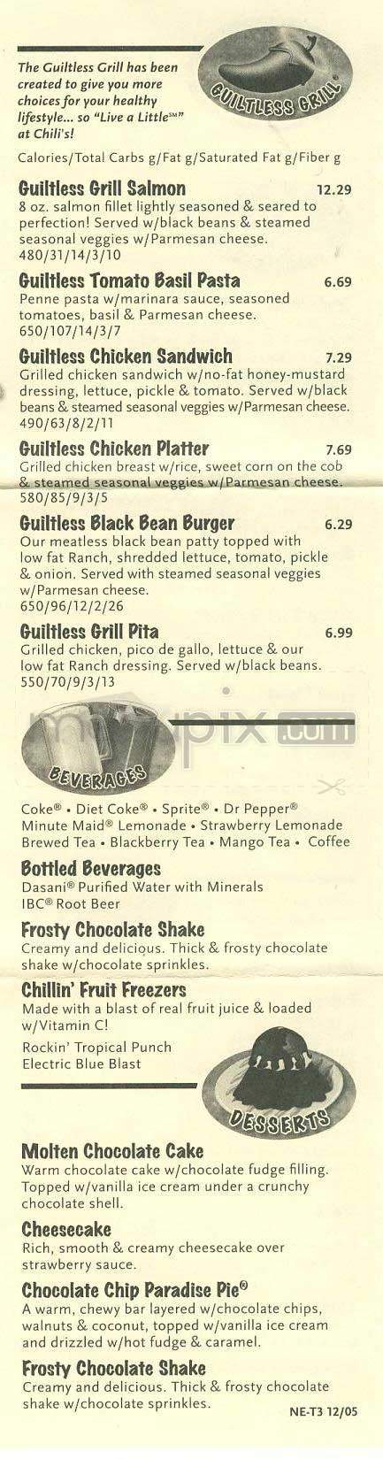 Chili's Grill & Bar - Lowell, MA menu_pic