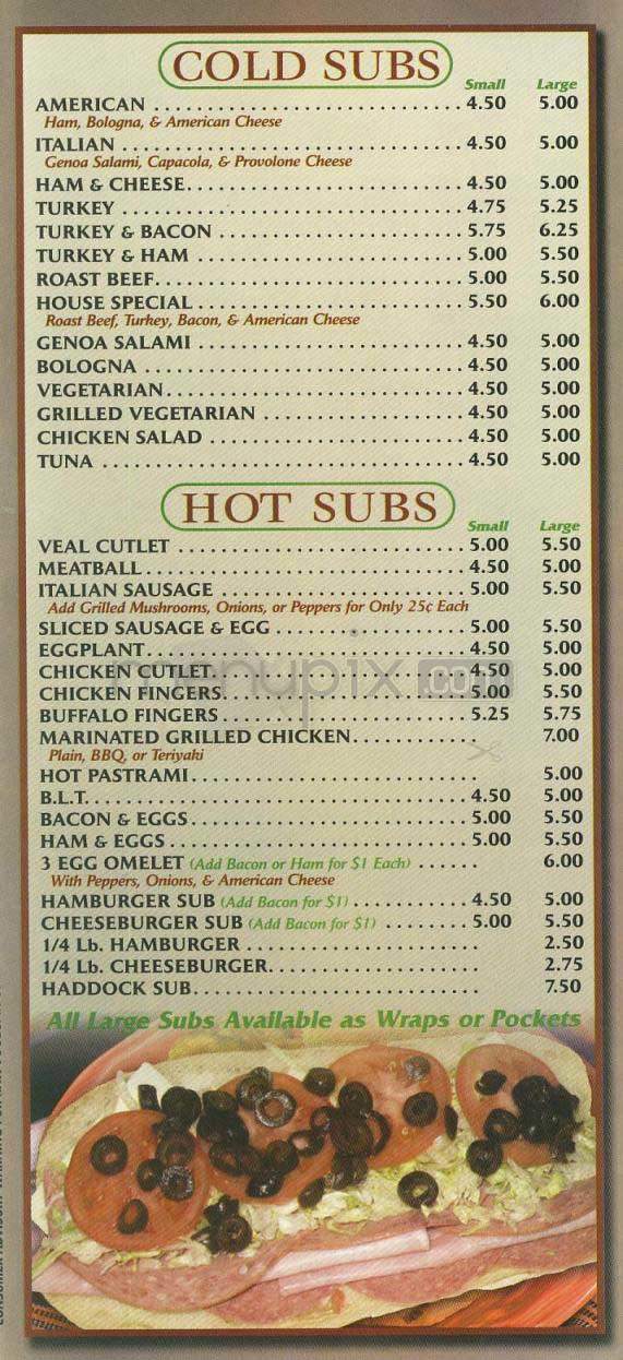 Conrad's Pizza - Lowell, MA menu_pic