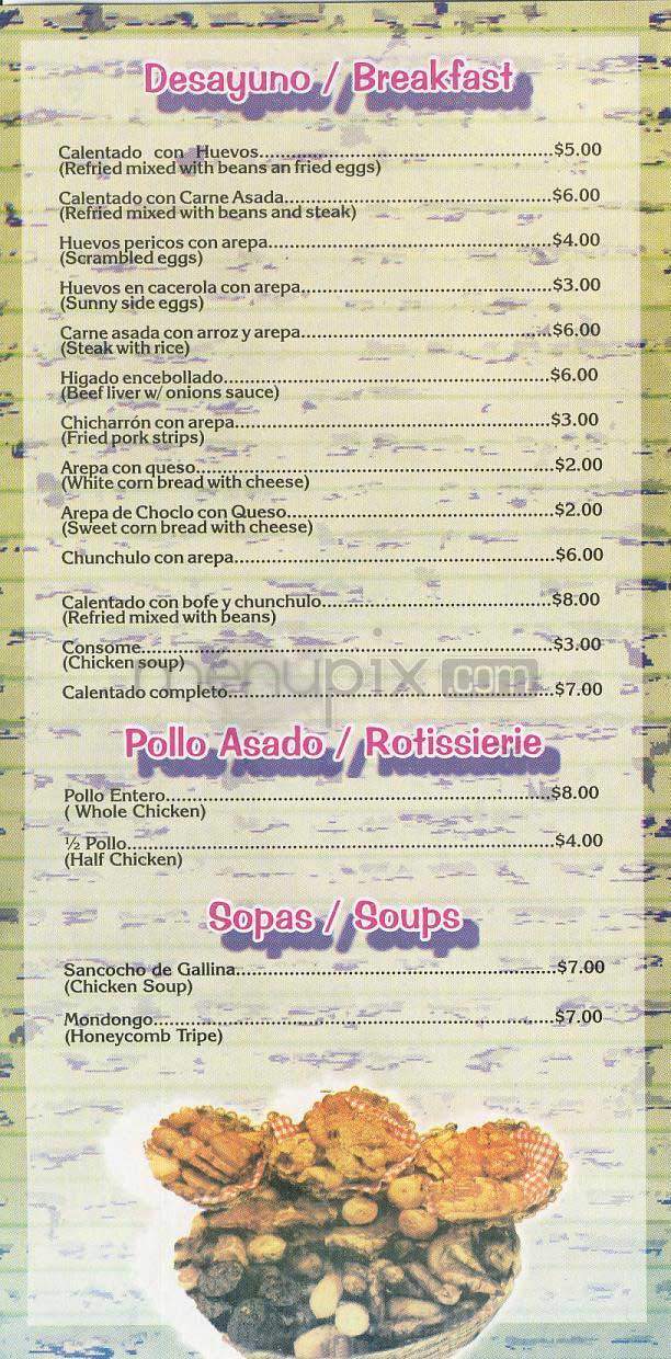 Delicias Paisas - Lowell, MA menu_pic