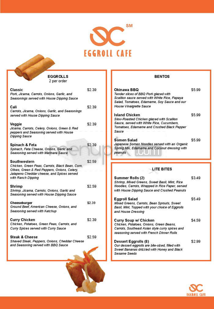 Eggroll Cafe - Lowell, MA menu_pic