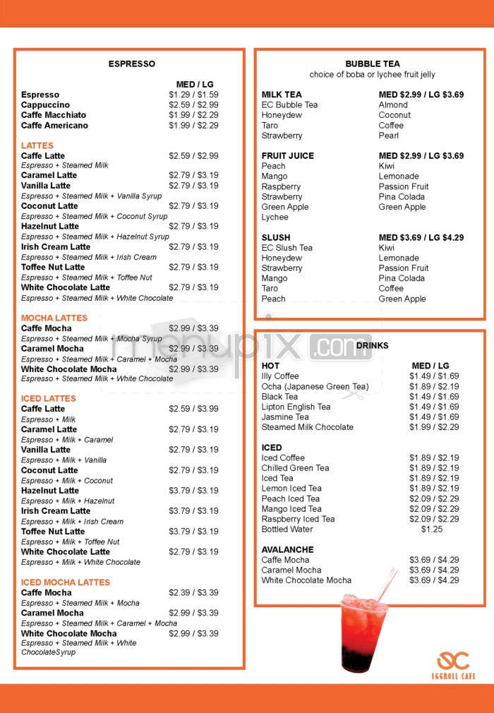 Eggroll Cafe - Lowell, MA menu_pic
