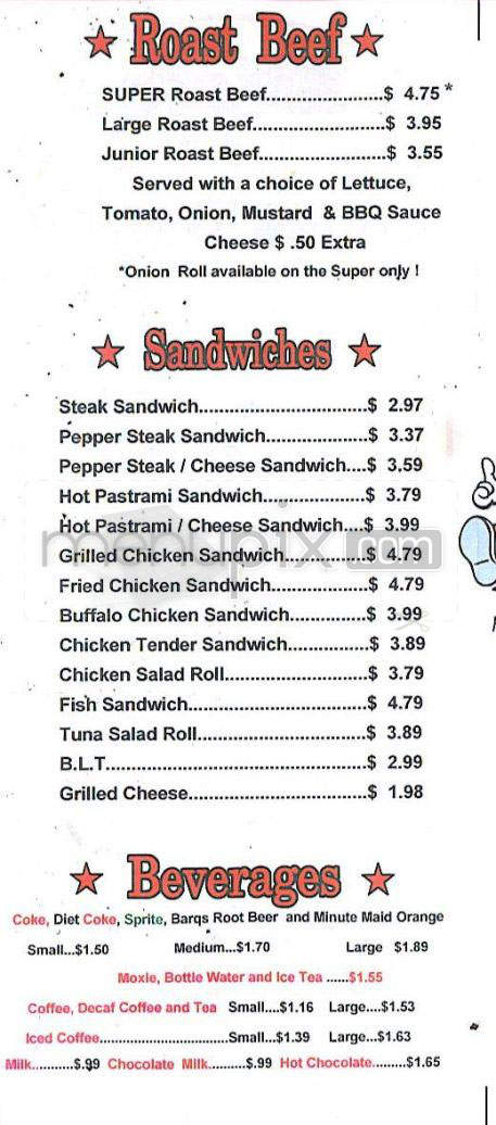Elliot Lunch Cart - Lowell, MA menu_pic