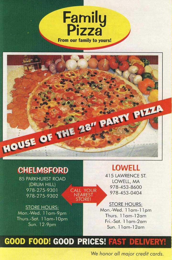 Family Pizza - Lowell, MA menu_pic