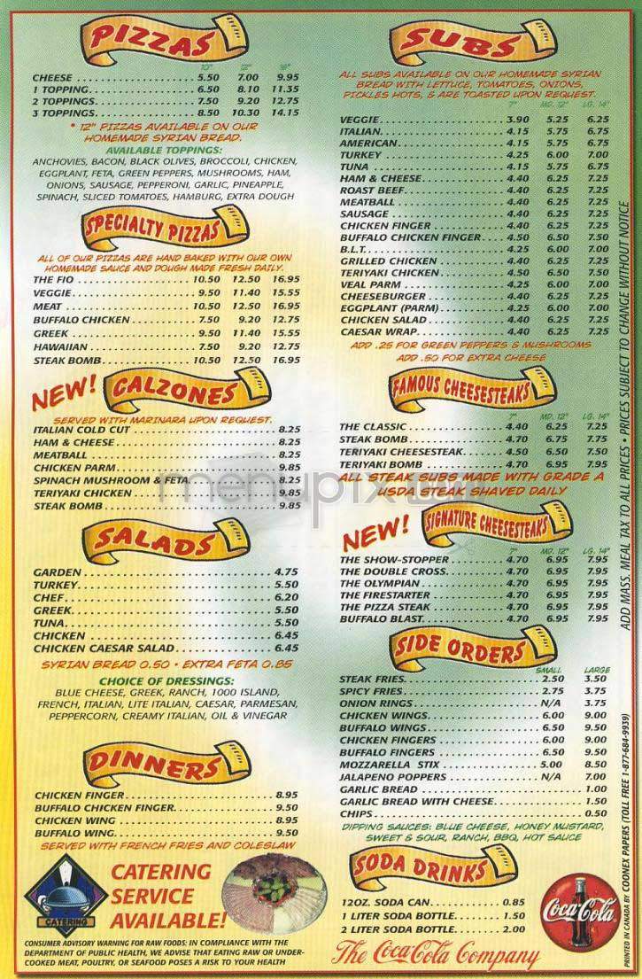 Fio's Express - Lowell, MA menu_pic