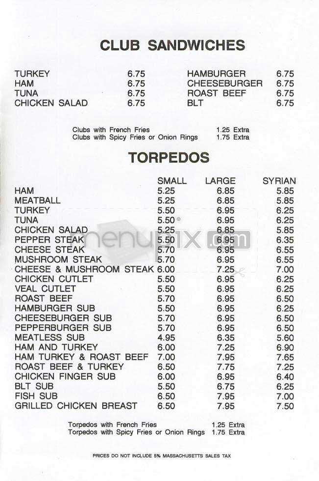 George's Delicatessen - Lowell, MA menu_pic