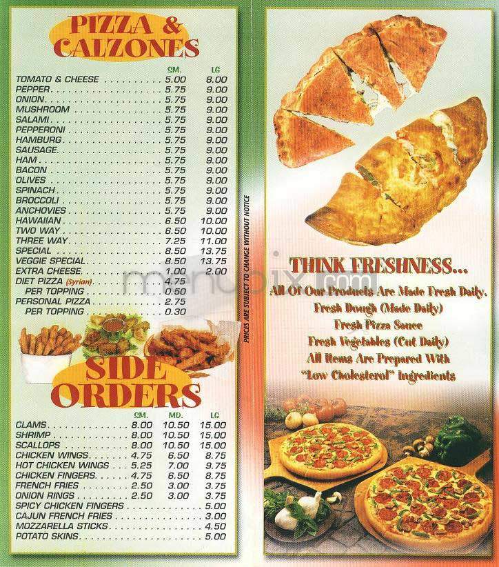 Highland's Pizza & Seafood - Lowell, MA menu_pic