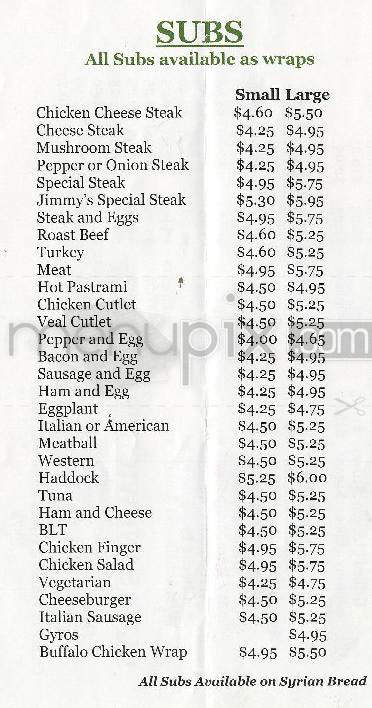 Jimmy's Pizza Too - Lowell, MA menu_pic