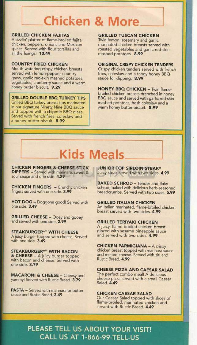 Ninety Nine - Lowell, MA menu_pic