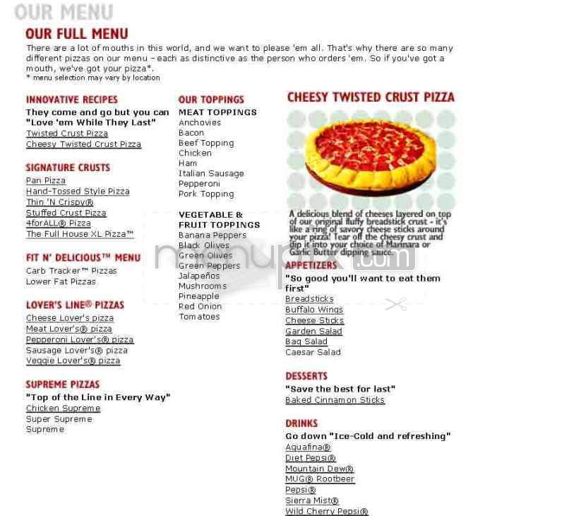 Pizza Hut - Lowell, MA menu_pic