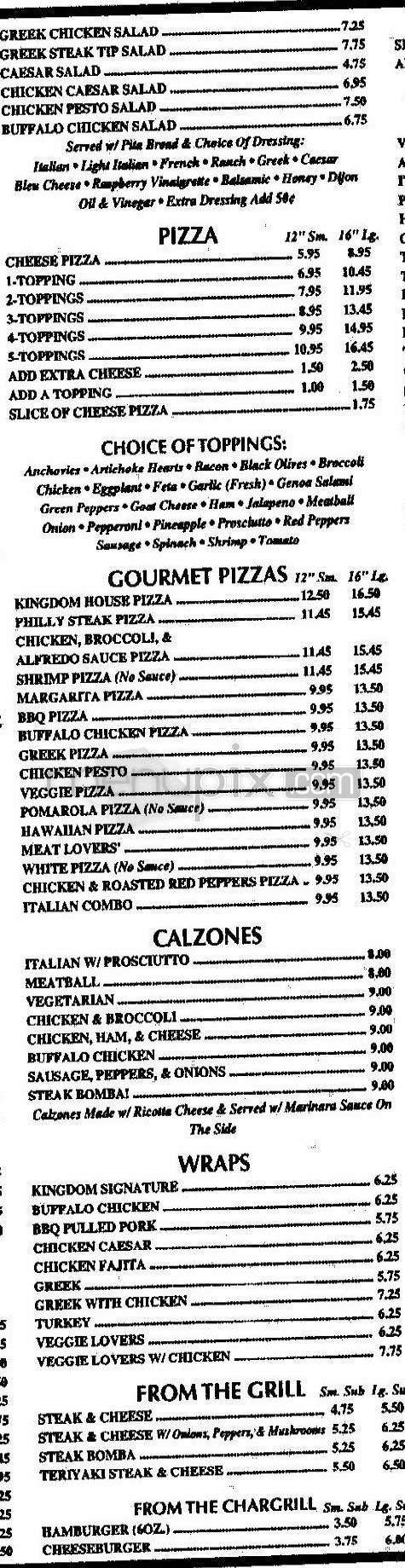 Pizza Kingdom - Lowell, MA menu_pic