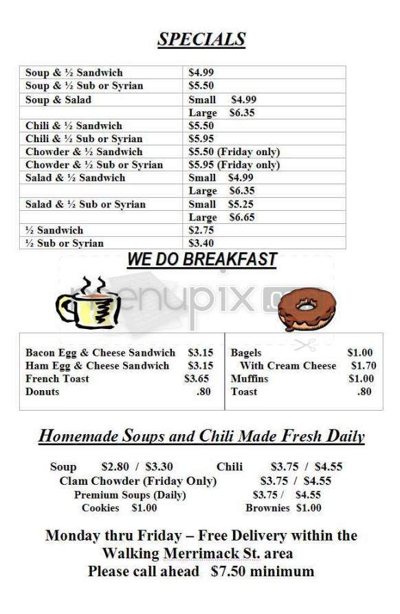 Quick Pickin's Deli - Lowell, MA menu_pic