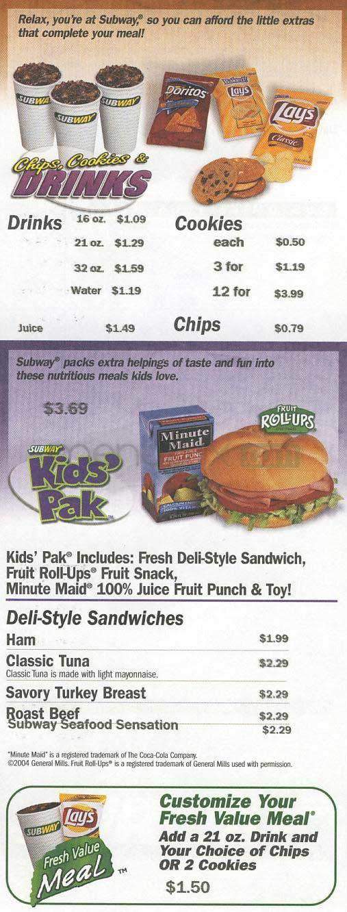 Subway Sandwiches & Salads - Lowell, MA menu_pic