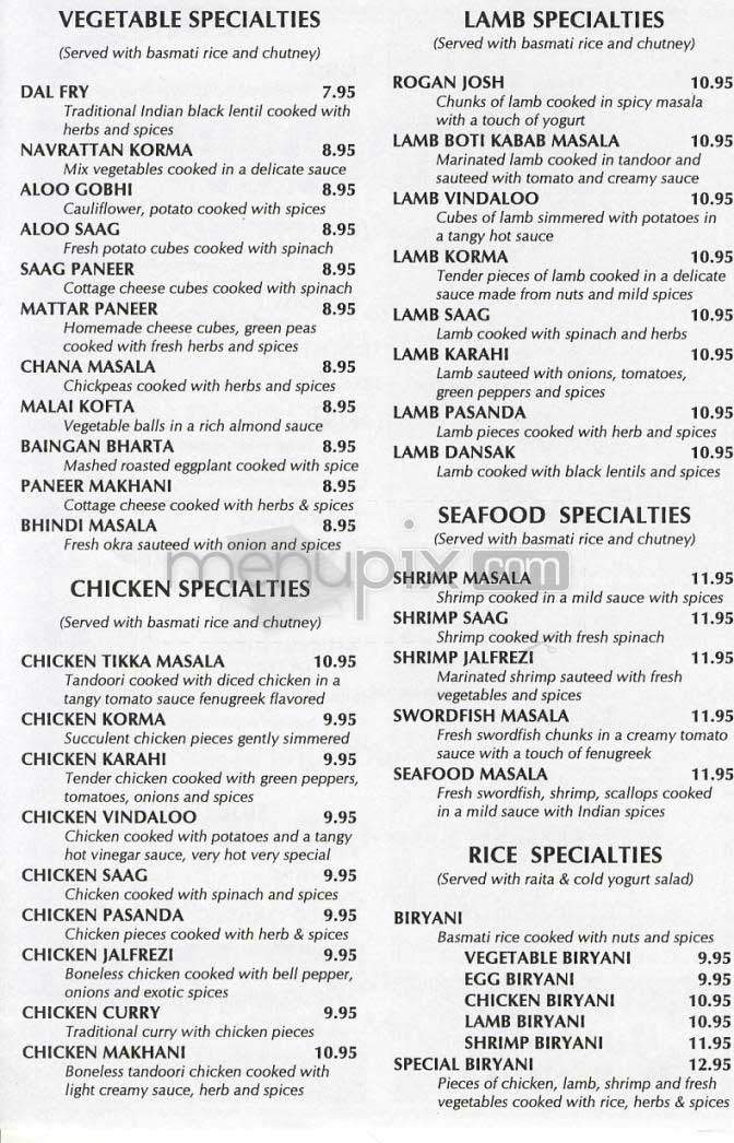 Tandoori Grill - San Diego, CA menu_pic