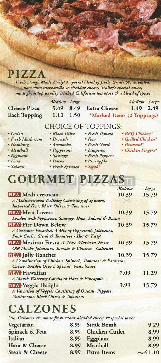 Trolley Pizzaria - Lowell, MA menu_pic