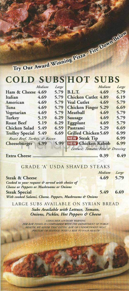 Trolley Pizzaria - Lowell, MA menu_pic