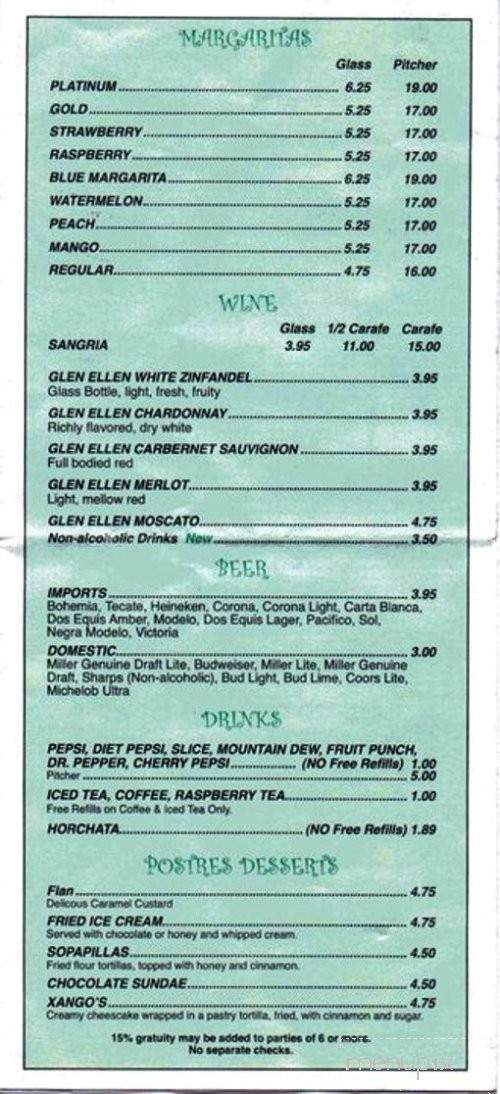 La Siesta - Bradley, IL menu_pic