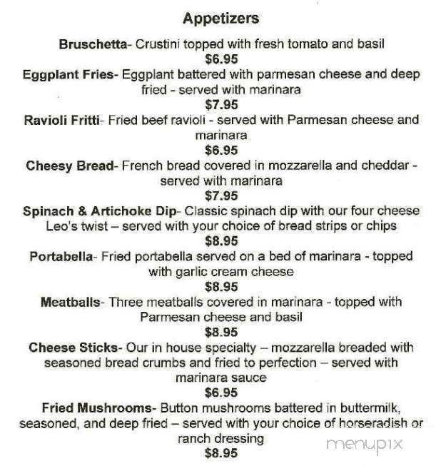 Leo's Wood Fired Pizza - Ocean Springs, MS menu_pic