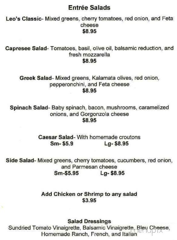 Leo's Wood Fired Pizza - Ocean Springs, MS menu_pic