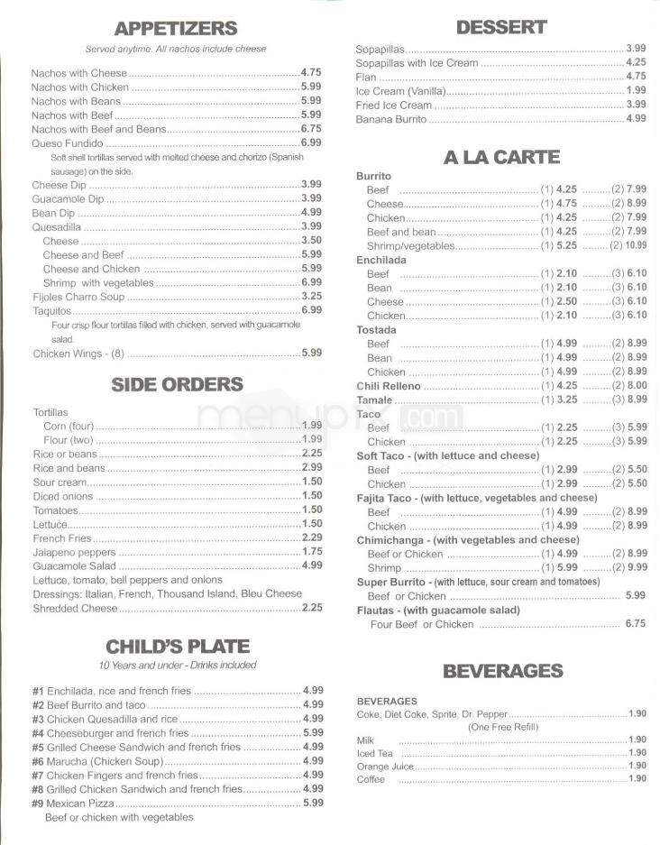 La Hacienda - Middleburg, VA menu_pic