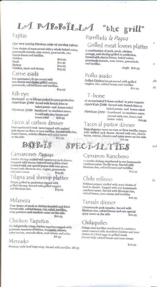 La Pagua - Lafayette, LA menu_pic