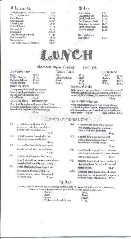 La Pagua - Lafayette, LA menu_pic