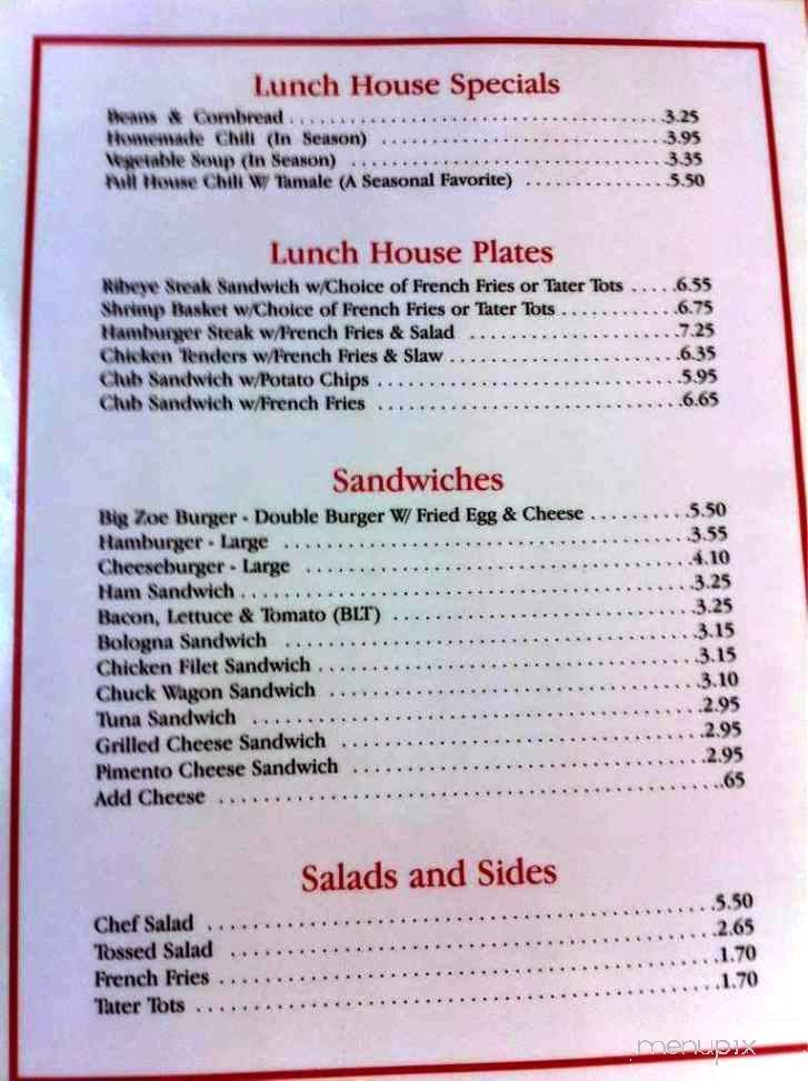 Lunch House - Knoxville, TN menu_pic