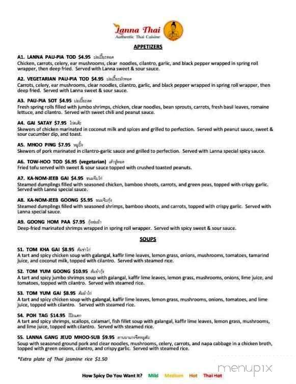 Lanna Thai - Colorado Springs, CO menu_pic