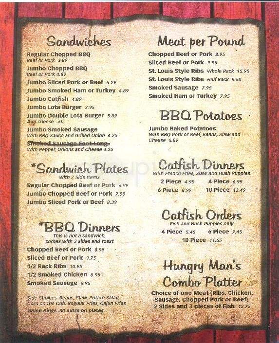 Jordan's BBQ - Little Rock, AR menu_pic