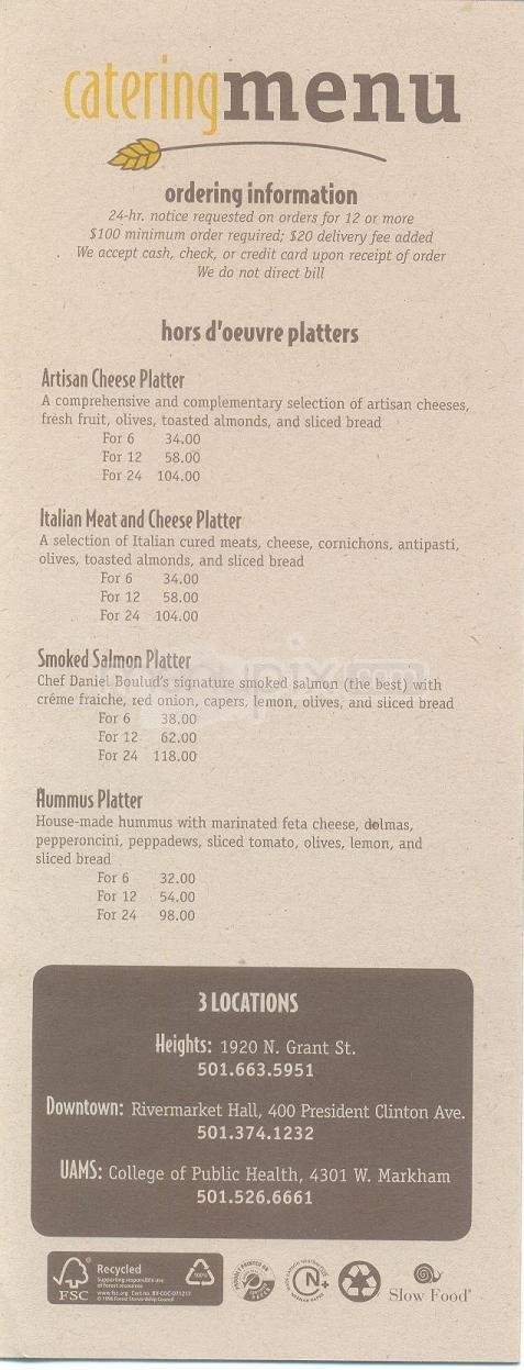 Boulevard Bread Co - Little Rock, AR menu_pic
