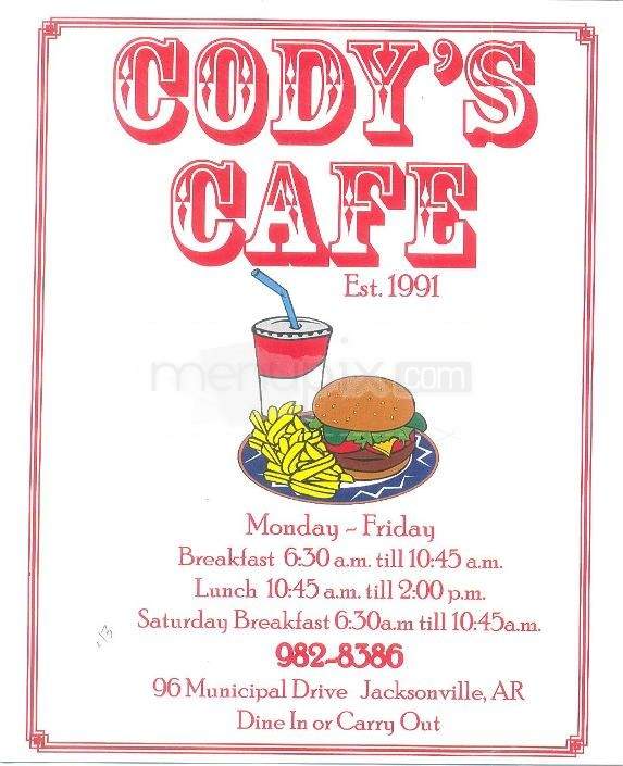 Cody's Cafe - Jacksonville, AR menu_pic