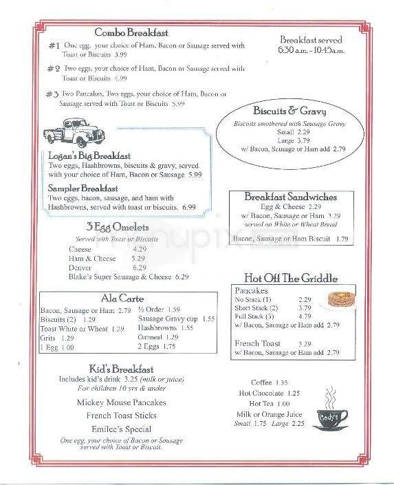 Cody's Cafe - Jacksonville, AR menu_pic