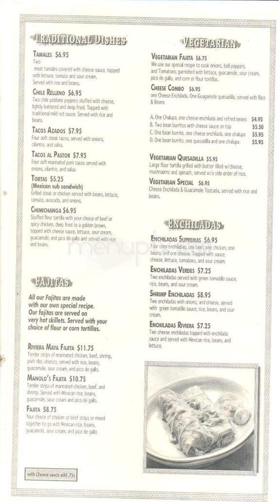 Riviera Maya - Little Rock, AR menu_pic